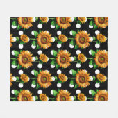 Zonnebloem Bloemige Stippen Fleece Deken (Voorkant (Horizontaal))