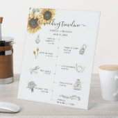 Zonnebloem Bloemige Trouw Itinerarium en Programma Reclamebord Met Voetstuk (Insitu)