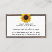 Zonnebloem | Bloempatroon Visitekaartje (Achterkant)