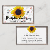 Zonnebloem | Bloempatroon Visitekaartje (Voorkant / Achterkant)