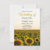 Zonnebloem Bloemrijke Elegante Aquarel Bruiloft Kaart (Voorkant)