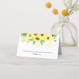 Zonnebloem Bloemrijke Rustieke Elegante Trouwdag Plaatskaartje