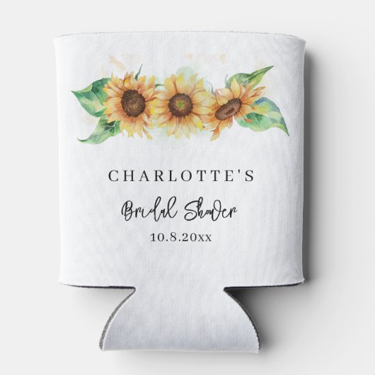 Zonnebloem Bloemstuk Aangepaste Bruidsdouche Blikjeskoeler (Achterkant)