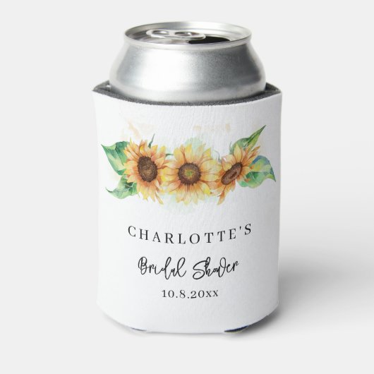 Zonnebloem Bloemstuk Aangepaste Bruidsdouche Blikjeskoeler (Blikje Achterkant)