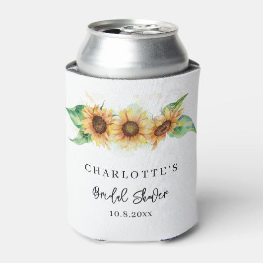 Zonnebloem Bloemstuk Aangepaste Bruiloftsdouche Blikjeskoeler (Blikje Voorkant)