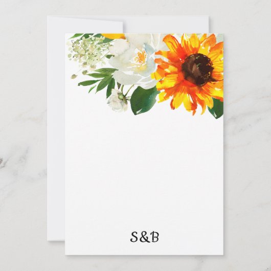 Zonnebloem Bloemstuk op Witte Datum Wijzigen Detai Kaart (Achterkant)