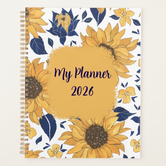 Zonnebloem Bloemstuk Planner Hoes (Voorkant)
