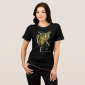 Zonnebloem bloemtypografie kunstwerk van PixelPeak Tri-Blend Shirt (Voorkant volledig)