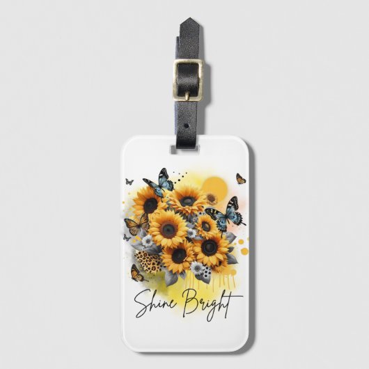 Zonnebloem Bloesem Bagagelabel (Voorkant (verticaal))