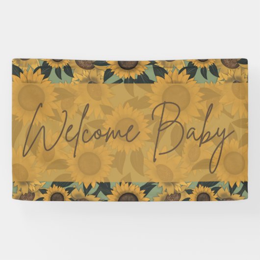 Zonnebloem Bloom Baby shower Banner (Horizontaal)