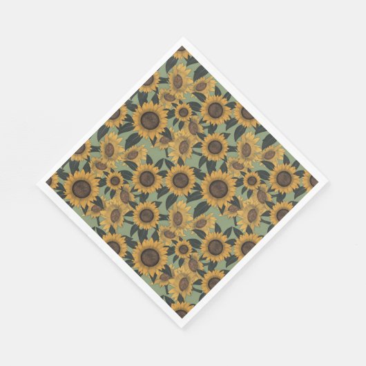Zonnebloem Bloom Baby shower servetten (Hoek)
