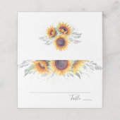 Zonnebloem Bloom | Floral Wedding Plaatskaartje (Buitenkant ongevouwen)