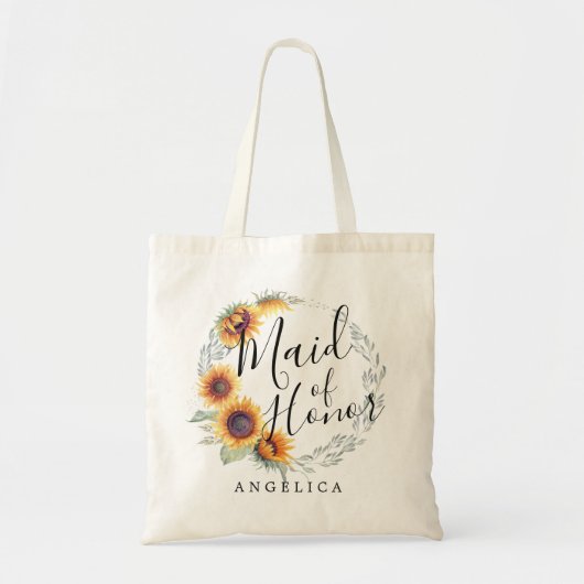 Zonnebloem Bloom | Maid of Honor Tote Bag (Voorkant)