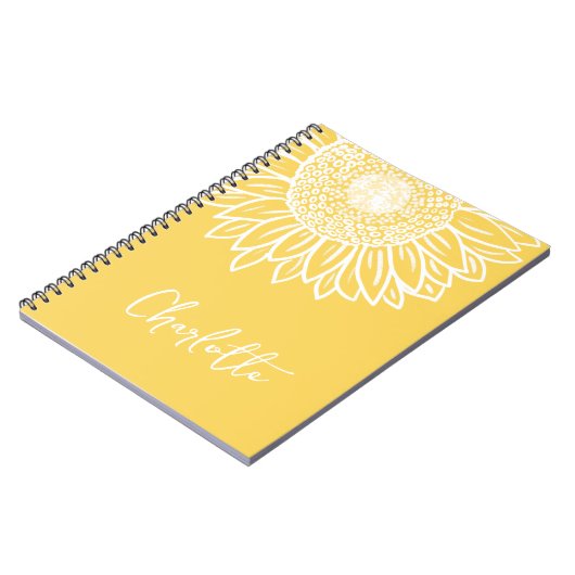 Zonnebloem Bloom Moderne  naam Notitieboek (Linkerzijde)