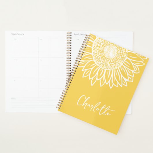 Zonnebloem Bloom Moderne naam Planner (Display)