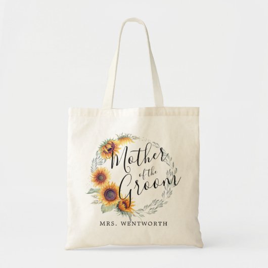 Zonnebloem Bloom | Moeder van de Groom Tote Bag (Voorkant)