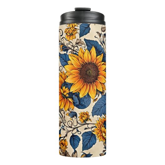 Zonnebloem Bloom Thermische Tumbler – Sip in Sunsh Thermosbeker (Voorkant)
