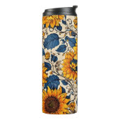 Zonnebloem Bloom Thermische Tumbler – Sip in Sunsh Thermosbeker (Gedraaid links)