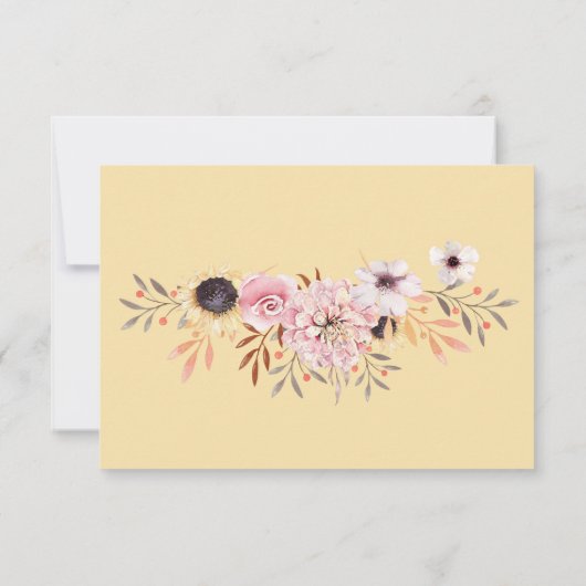 Zonnebloem Blooms Bruiloft RSVP Reactie Kaart (Achterkant)