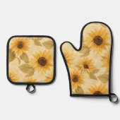 Zonnebloem Blooms Oven Mitt en Pot Holder Set (Voorkant)