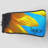 Zonnebloem Blue Sky gepersonaliseerd golfhoofd Hoe Golfheadcover (Voorkant)
