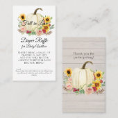 Zonnebloem Blush Roze Bloemen Pompoen Luier Raffle Visitekaartje (Voorkant / Achterkant)