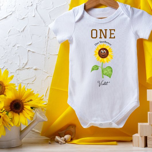 Zonnebloem Body Suit Kinderen 1e Verjaardagsfeestj Romper