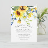 Zonnebloem Boeket 25e Jubileumfeest Kaart (Staand voorkant)