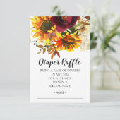 Zonnebloem Boeket Baby shower Luier Raffle Ticket Kaart (Staand voorkant)