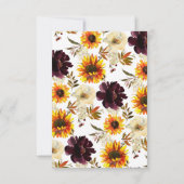 Zonnebloem Boeket Baby shower Luier Raffle Ticket Kaart (Achterkant)