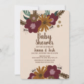 Zonnebloem boeket bloemen vintage bij baby shower kaart (Voorkant)