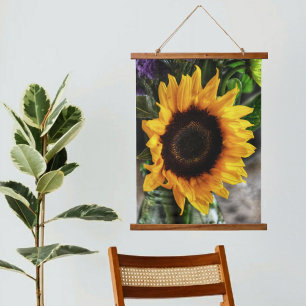 Zonnebloem Boeket Botanische Bloem Fotografisch Hangend Wandkleed