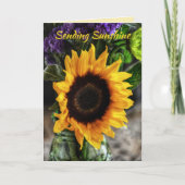 Zonnebloem Boeket Botanische Bloemen Beste wensen Kaart (Voorkant)