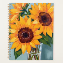 Zonnebloem Boeket | Gele Waterverf Bloemen Planner