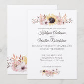 Zonnebloem Boeket Landelijke Stijl Bruiloft Kaart (Voorkant / Achterkant)