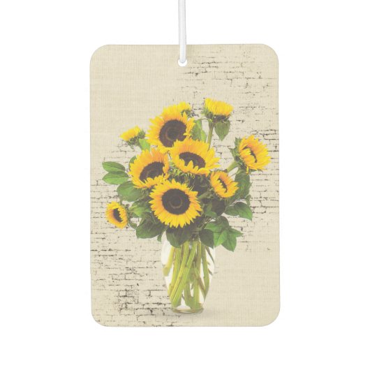 Zonnebloem boeket op baksteen luchtverfrisser (Voorkant)