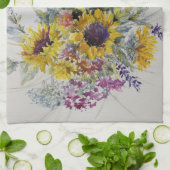 Zonnebloem boeket theedoek (Gevouwen)