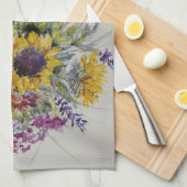 Zonnebloem boeket theedoek (Quarter Fold)