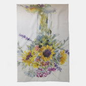 Zonnebloem boeket theedoek (Verticaal)