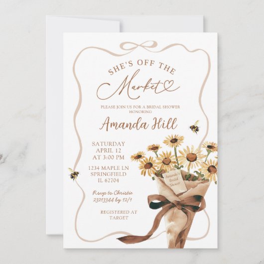 Zonnebloem boeket van de markt Vrijgezellenfeest Kaart (Voorkant)