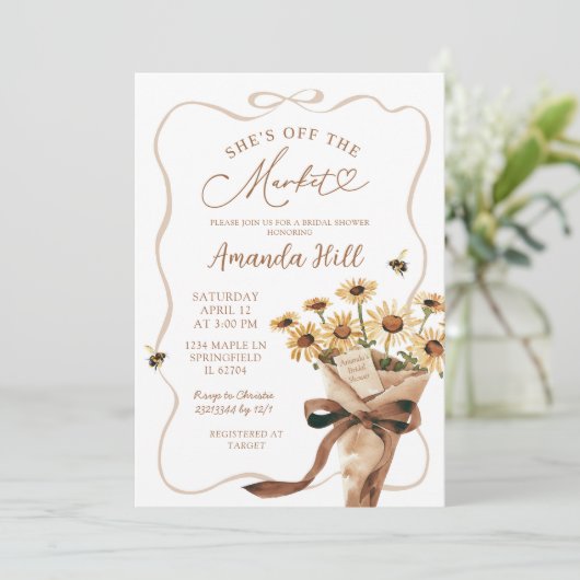 Zonnebloem boeket van de markt Vrijgezellenfeest Kaart (Staand voorkant)