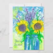 Zonnebloem boeket verjaardagsfeest uitnodiging (Voorkant)