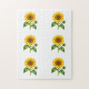Zonnebloem Boeket Waterverf Legpuzzel