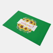 Zonnebloem Boeket Welkom Deurmat (Schuin)
