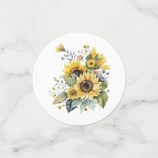 Zonnebloem boeketten confetti (Kleine voorkant)