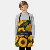 Zonnebloem Boerderij 3D isometrisch patroon Schort (Gedragen)