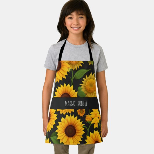 Zonnebloem Boerderij 3D isometrisch patroon Schort (Insitu)