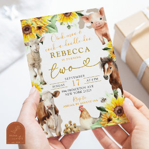 Zonnebloem Boerderij Dieren Zomer Kind Kaart