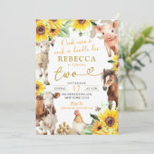 Zonnebloem Boerderij Dieren Zomer Kind Kaart (Staand voorkant)