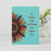 Zonnebloem Boerderij Grote Openingsuitnodiging Kaart (Staand voorkant)